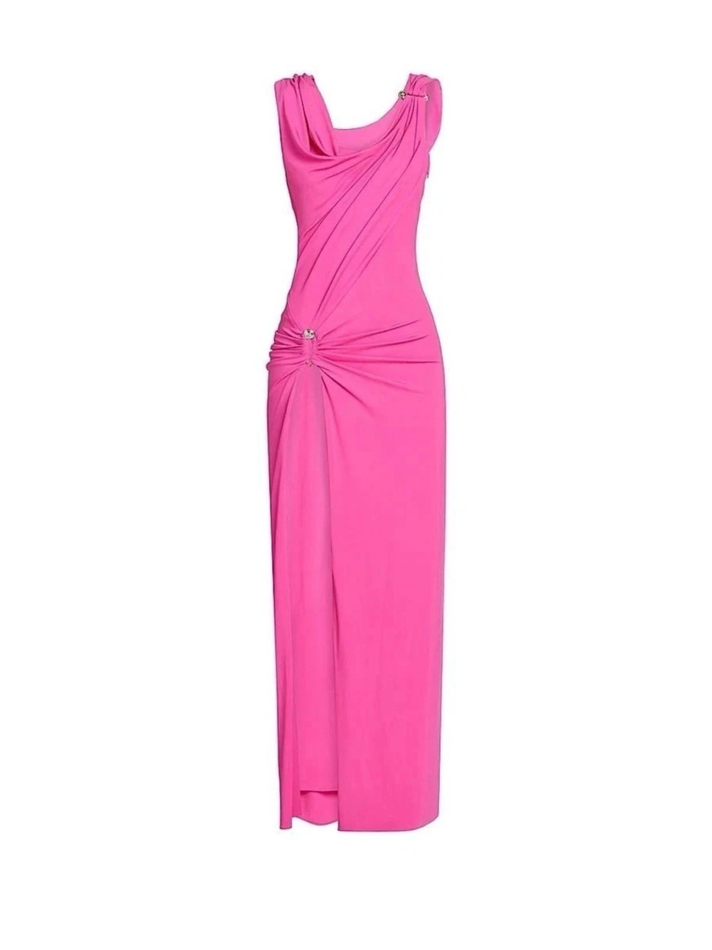 Versace Safety Pin Stretch Crepe Gown